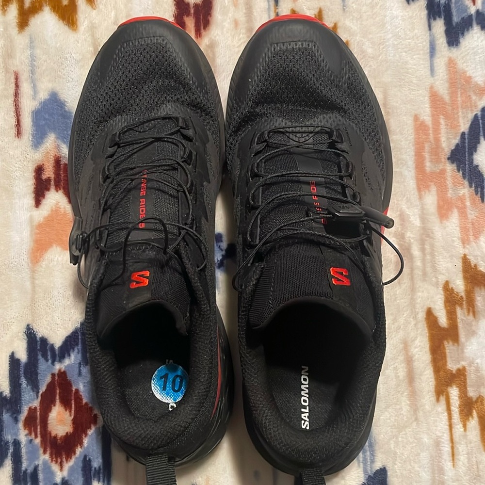 Men’s red and black salmon sneakers